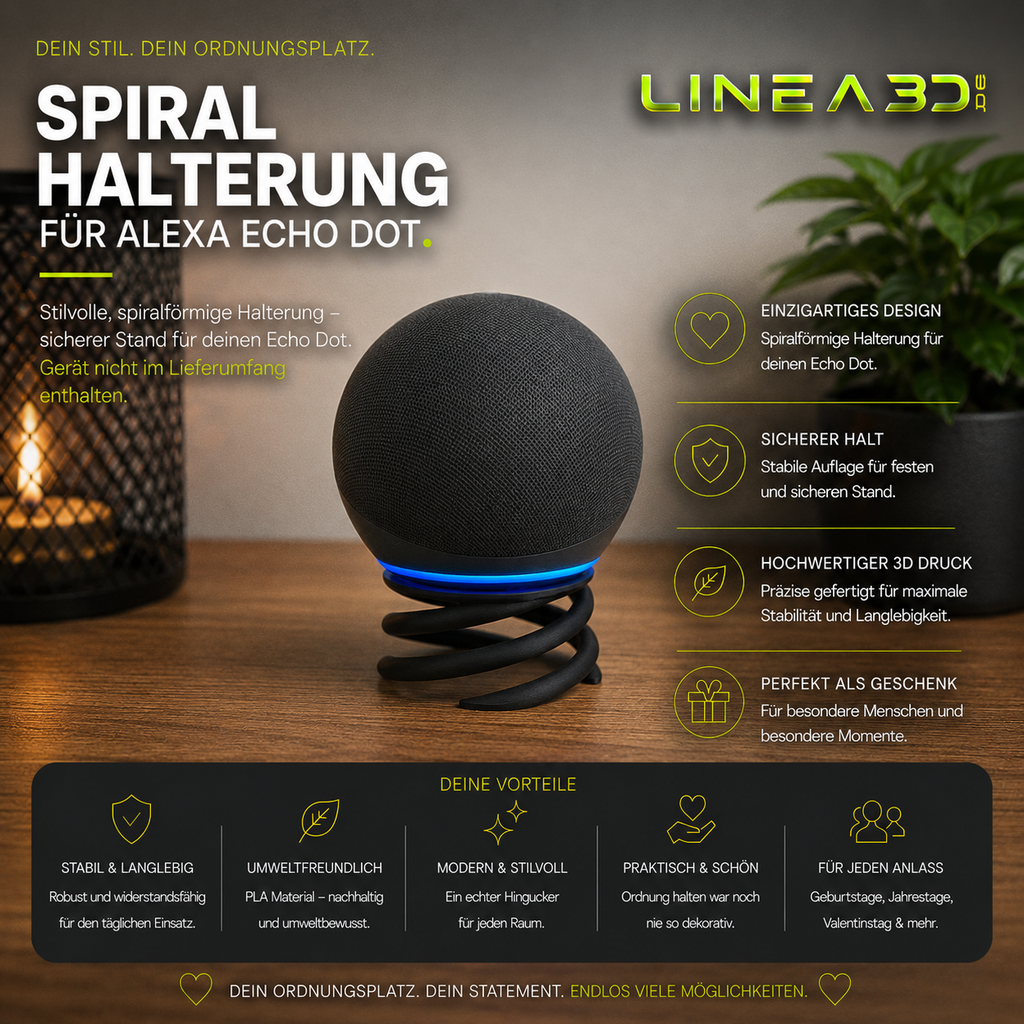 Tischständer Spirale für Alexa Echo Dot 5. Generation