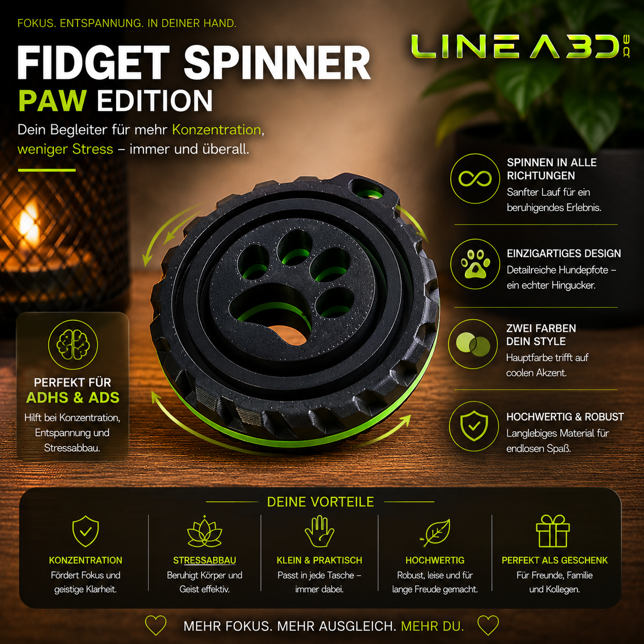 Fidget Spinner Hund Pfote - PAW Edition