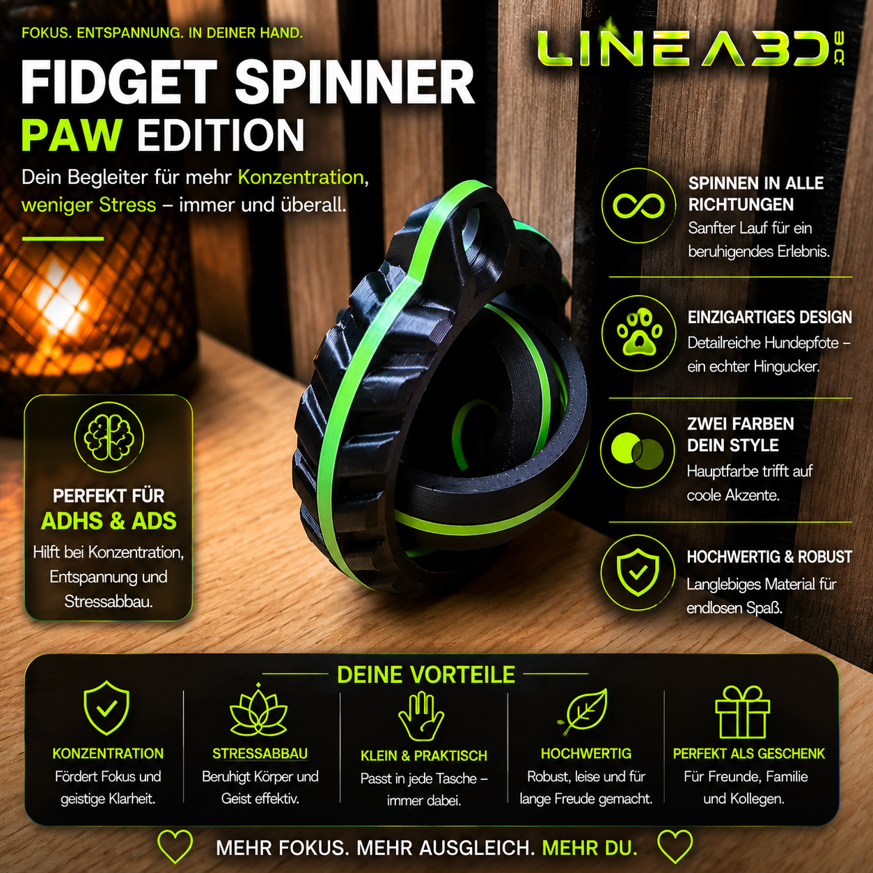 Fidget Spinner Hund Pfote - PAW Edition