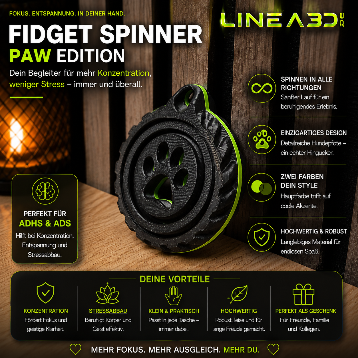 Fidget Spinner Hund Pfote - PAW Edition