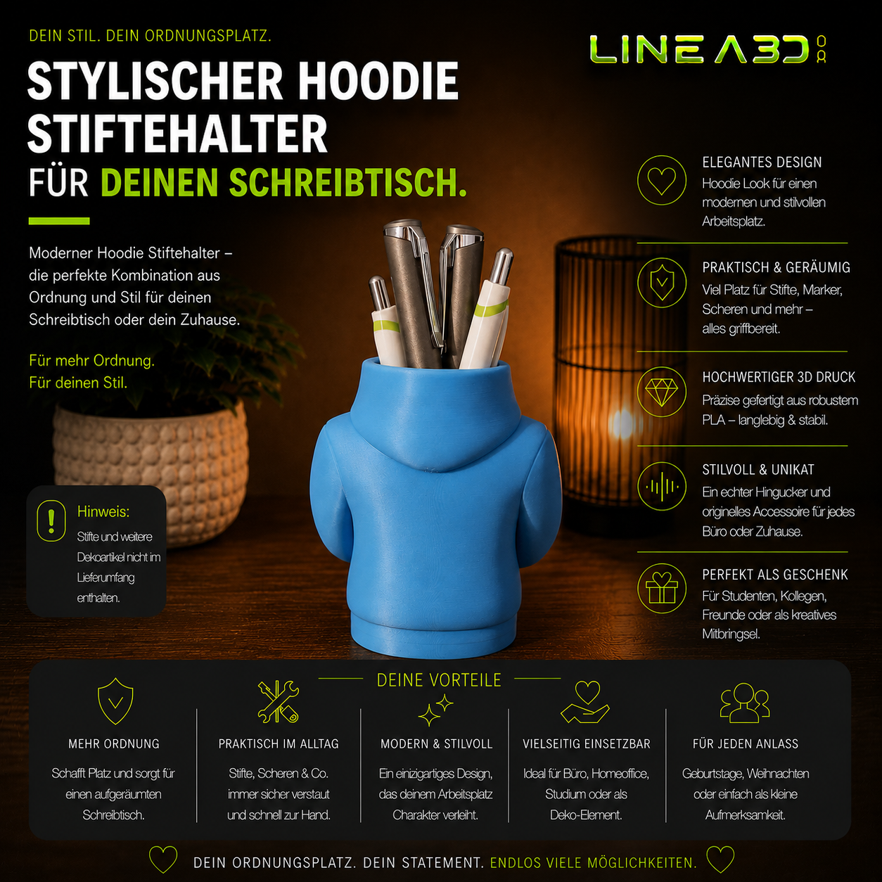 Hoodie Stiftehalter