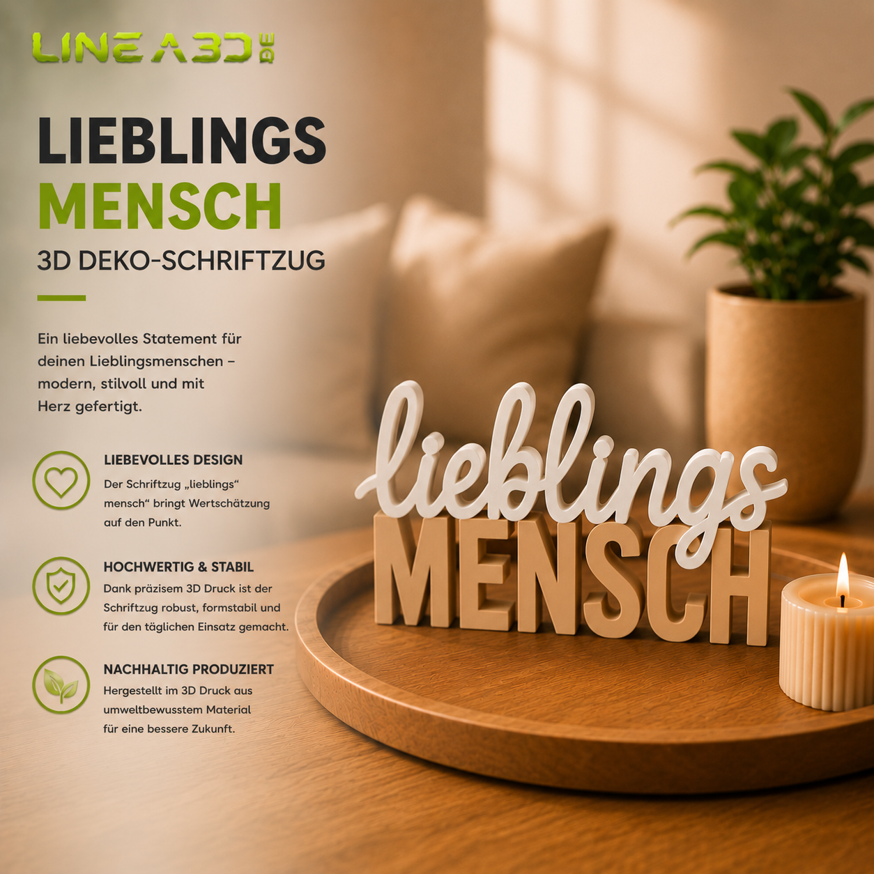 Lieblings MENSCH – Deko Schriftzug