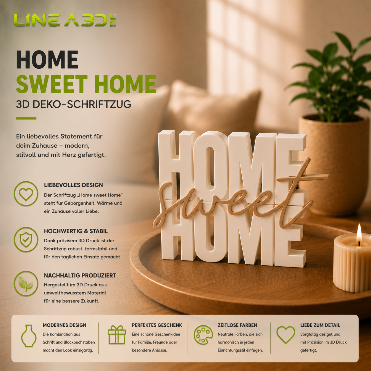 HOME Sweet HOME– Deko Schriftzug