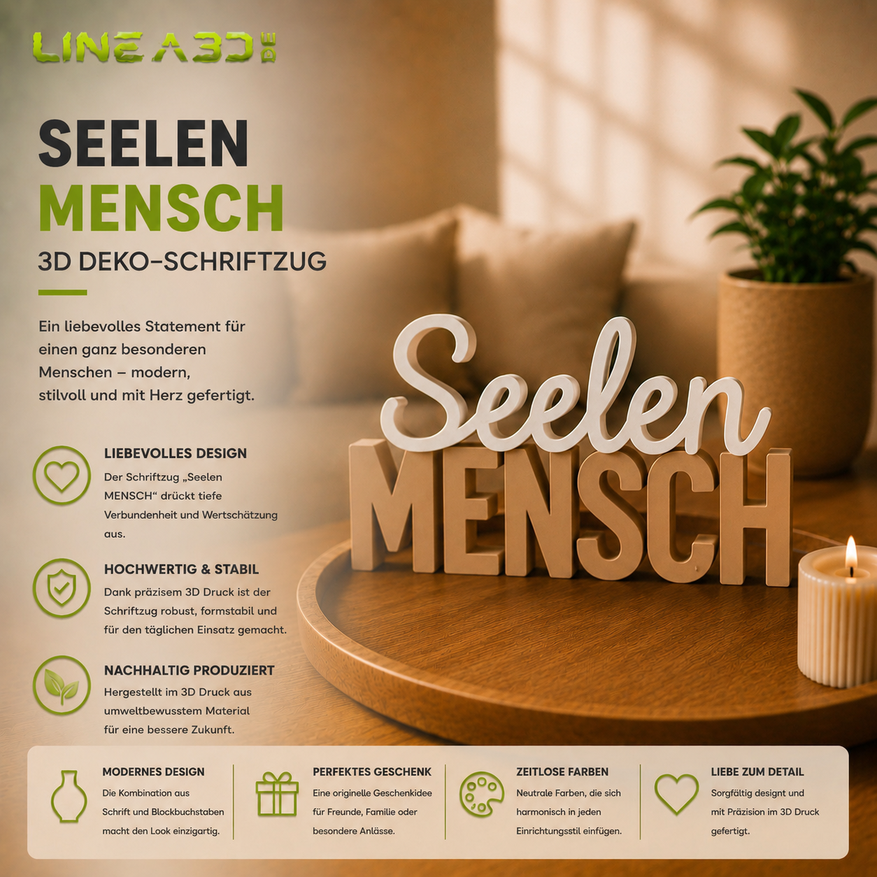 Seelen MENSCH – Deko Schriftzug
