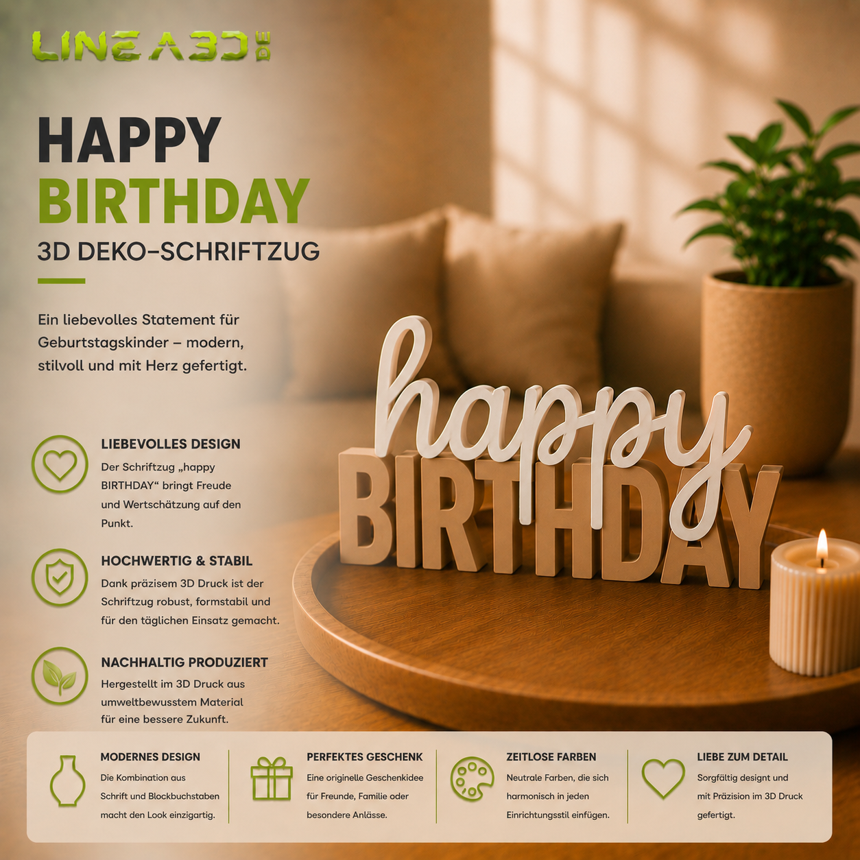 Happy BIRTHDAY – Deko Schriftzug