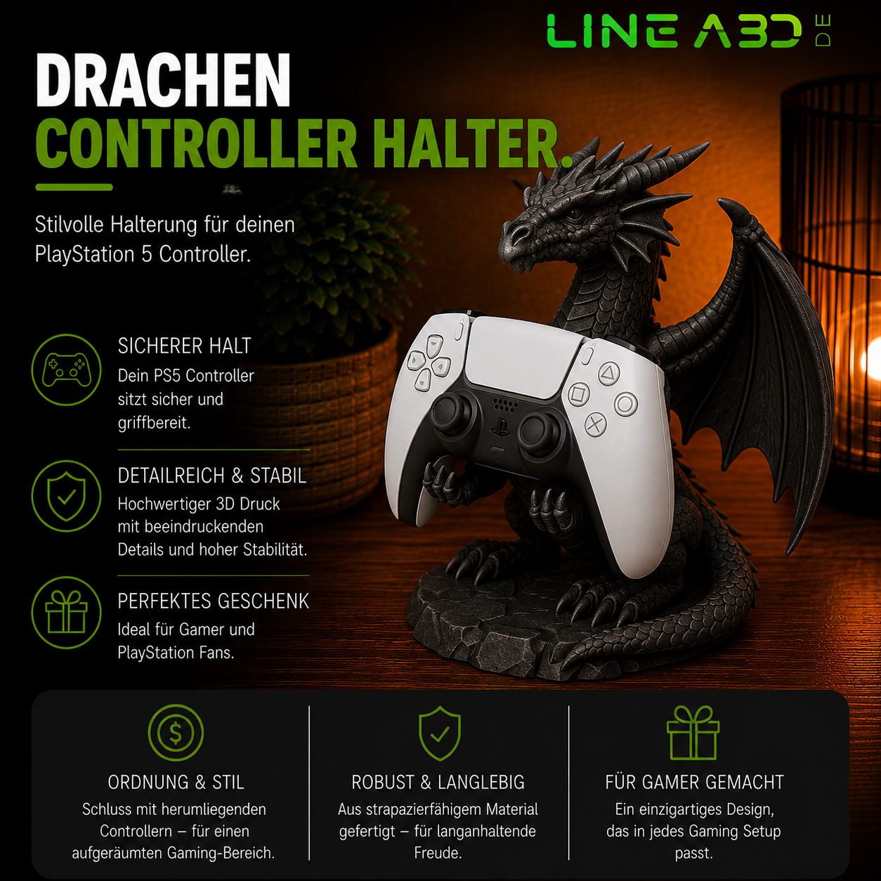 Drache Dragon PS5 Ständer für Controller