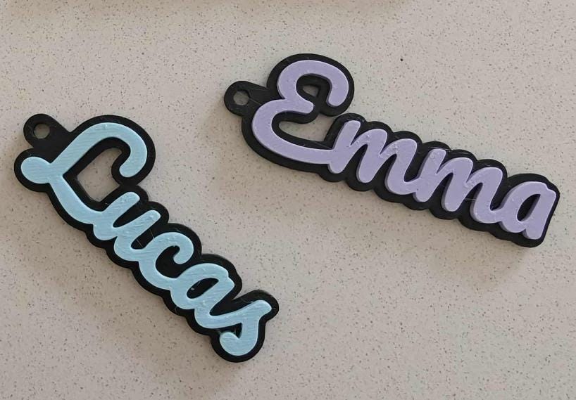 Name Schlüsselanhänger Keychain Personalisiert 2-Farbig