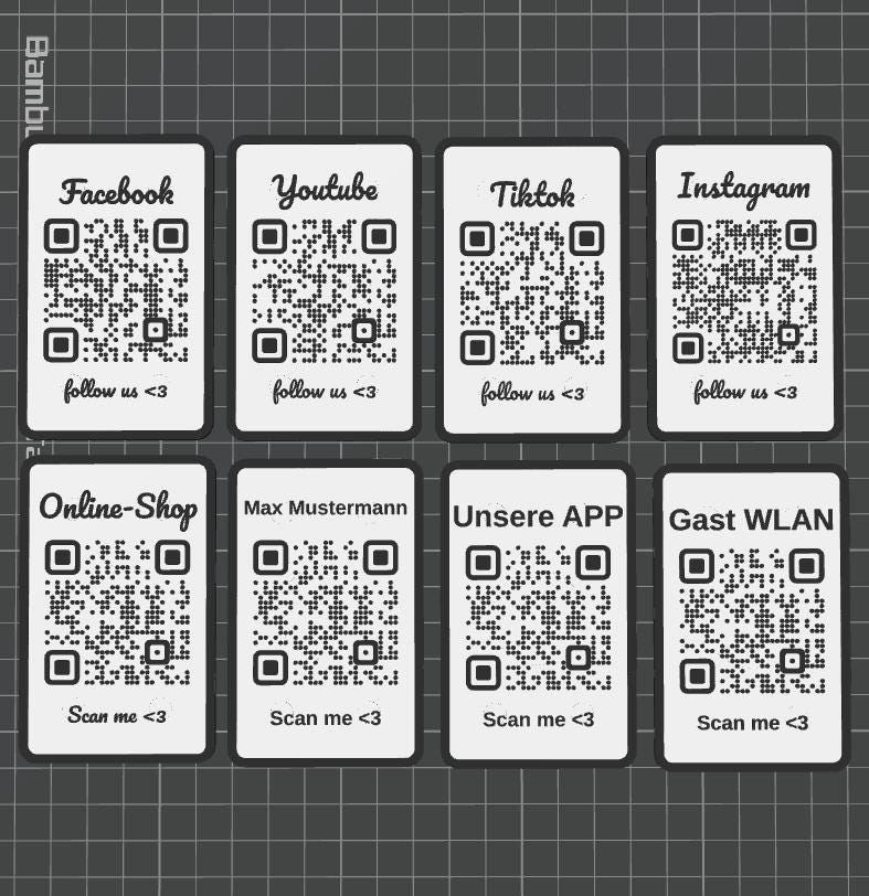 QR Code & NFC Datenkarte im Scheckkartenformat mit Magneten - Personalisierbar