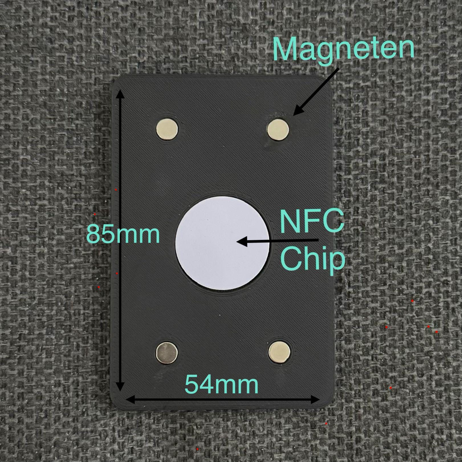 QR Code & NFC Datenkarte im Scheckkartenformat mit Magneten - Personalisierbar