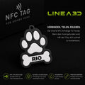 Hund NFC Anhänger für Halsband mit Name & Wunschfarbe